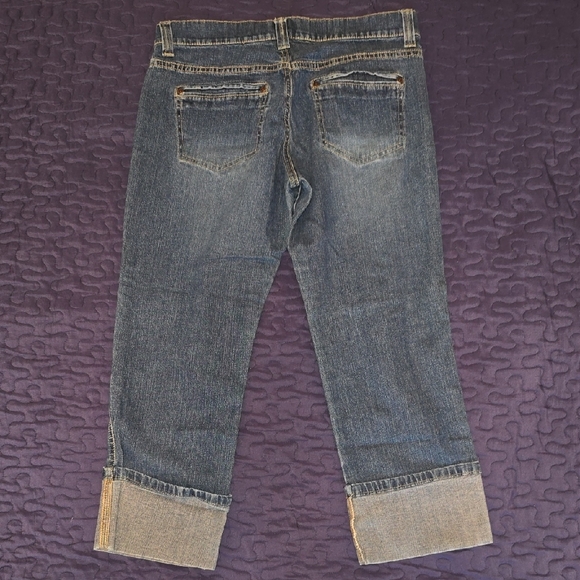 Old Navy Women's Cropped Stretch Capri Blue Jeans Size 8 - Picture 4 of 4